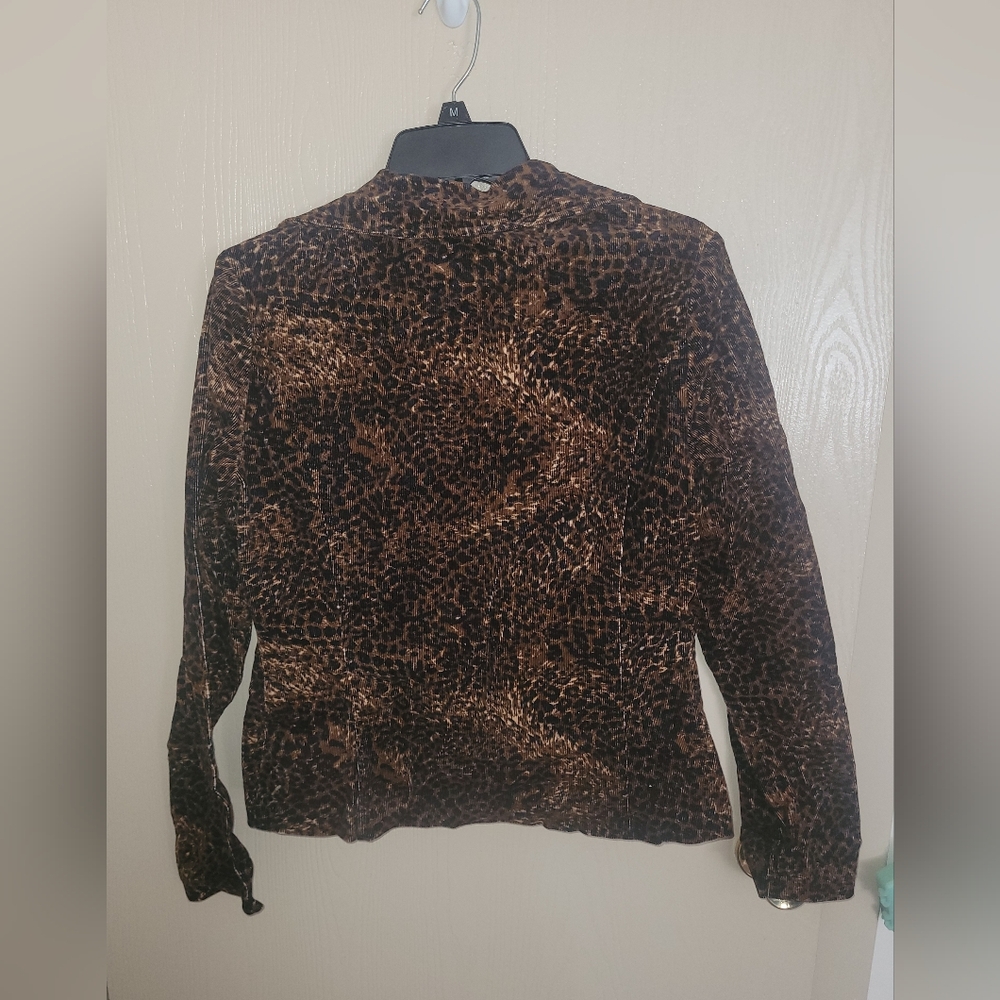 No Boundaries Vintage Y2K Curduroy Cheetah Print Blazer NWT 2005 Size L - Picture 5 of 7